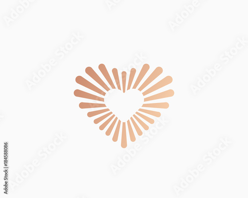 Abstract colorful fiber dot heart logo. Love vector icon logotype