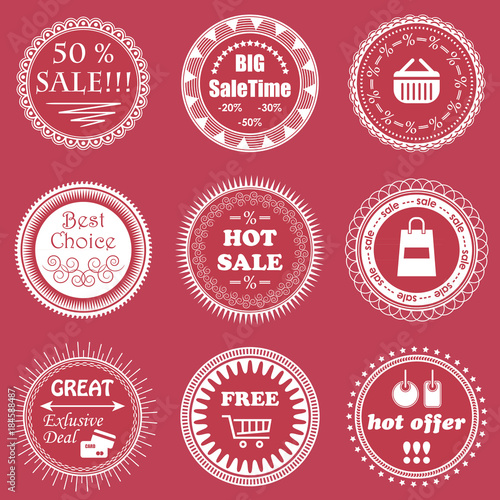 Vintage sale labels collection. Design elements, labels, badges and icons for sale