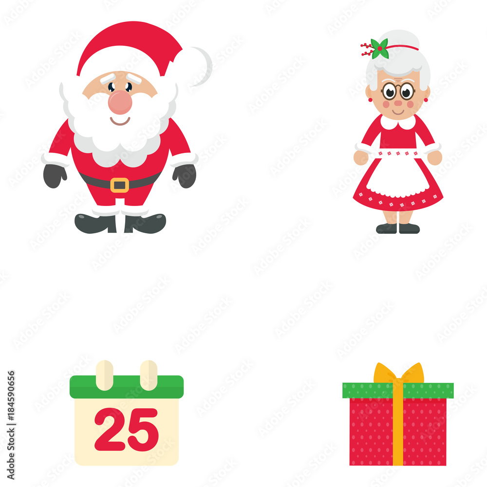 cartoon christmas santa claus set vector cartoon christmas santa claus set vector
