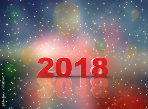 New year 2018 card design