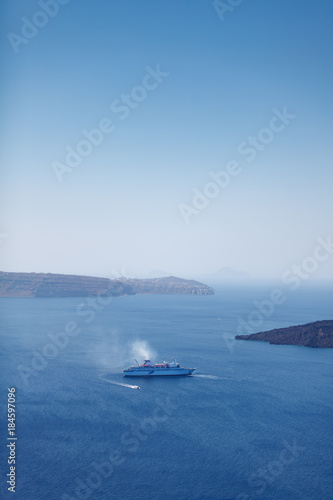 Big cruise ship in the caldera © Studio-54