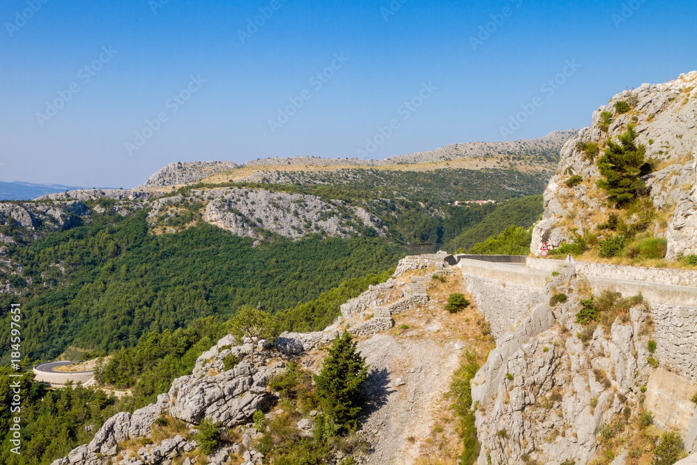 view of the mountains in karst, Croatia