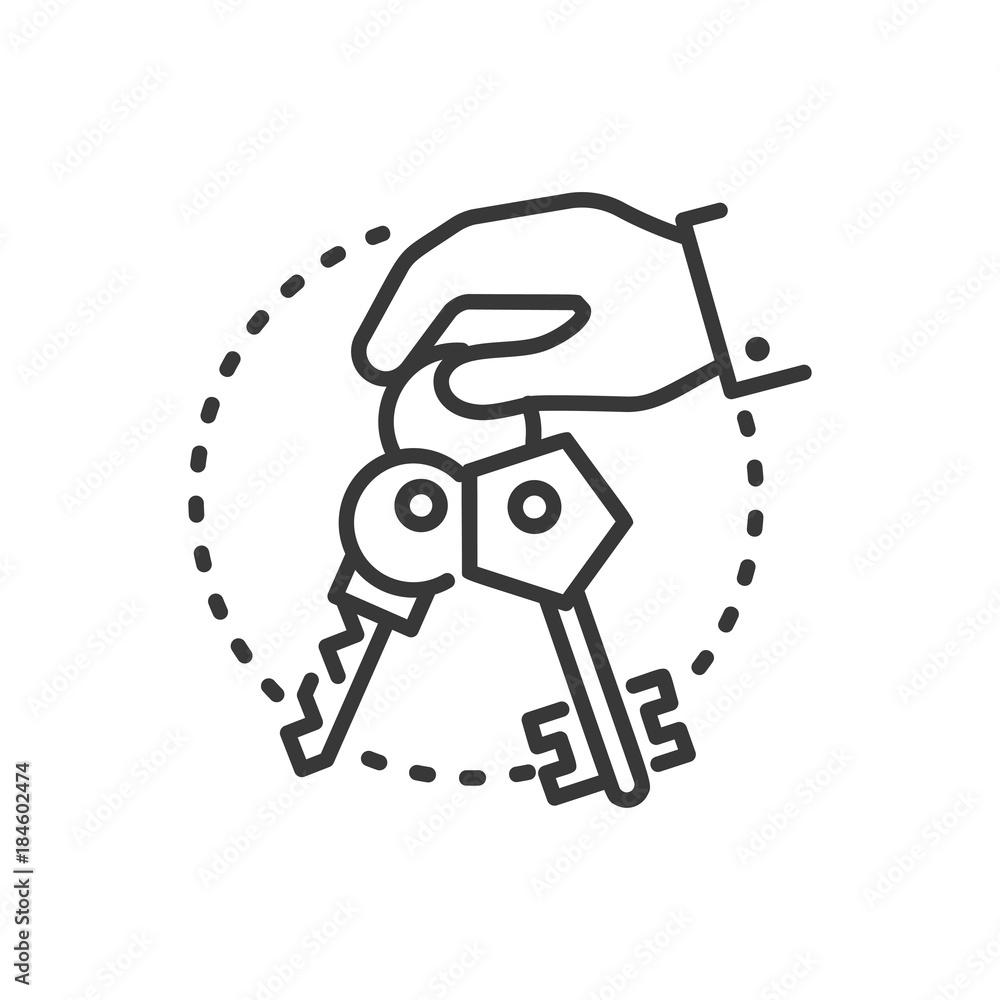 Keys - line design single isolated icon Keys - line design single isolated icon
