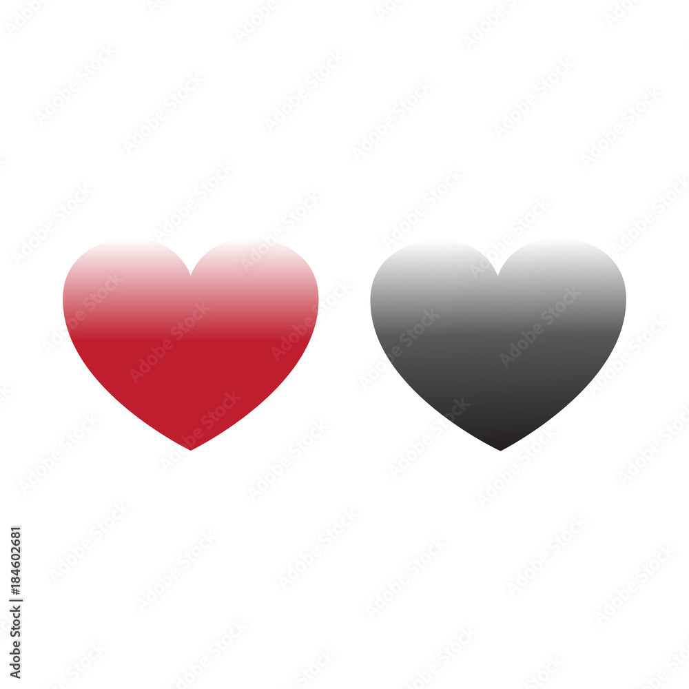 black and red hearts