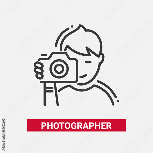 Photographer - line design single isolated icon