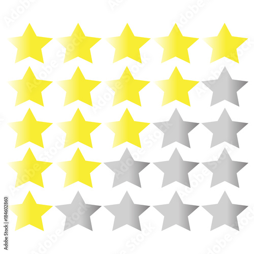 5 star rating. Vector illustration eps10. Isolated badge for website or app - stock infographics