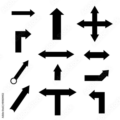 Vector of arrows set isolated on a white background.