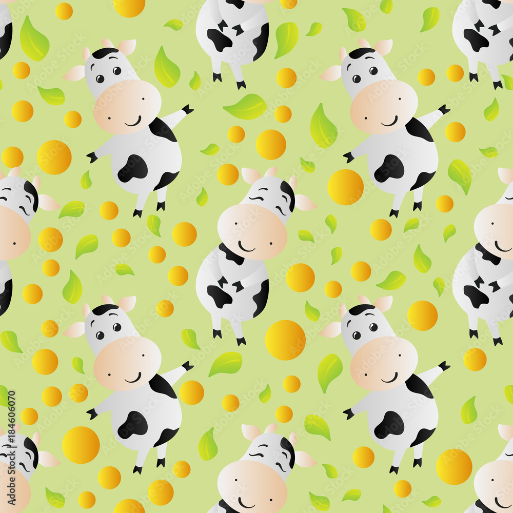 pattern with cartoon cute toy cow pattern with cartoon cute toy cow