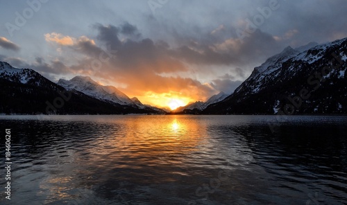 Wallpaper Mural Sunset in the Mountains  Torontodigital.ca