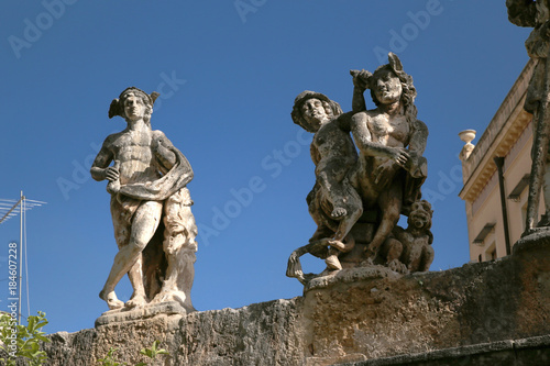 Bagheria, Sicily, Italy. Exotic sculptures (XVIII cent.) at Villa Palagonia