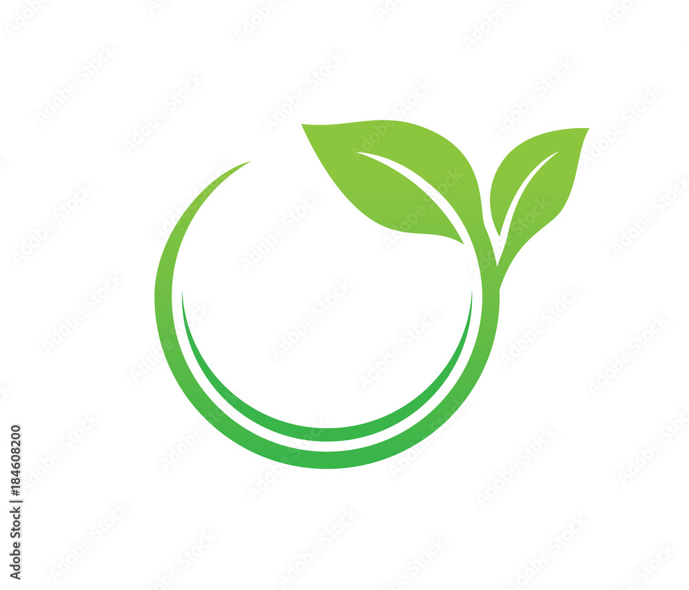 green leaf nature vector logo design Stock Vector | Adobe Stock