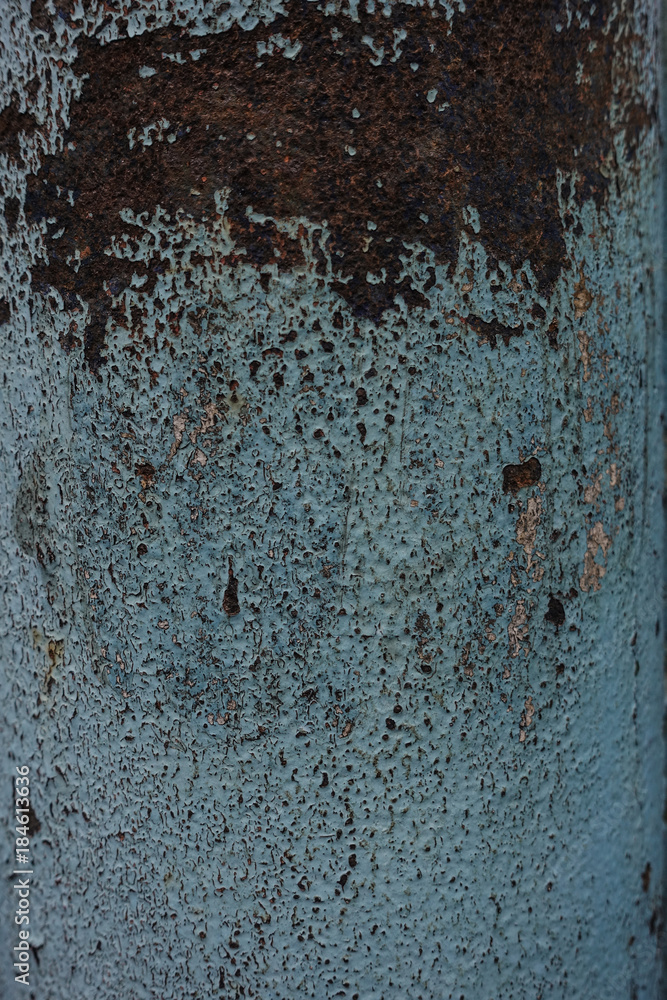 Fototapeta premium blue metal peeling paint surface texture