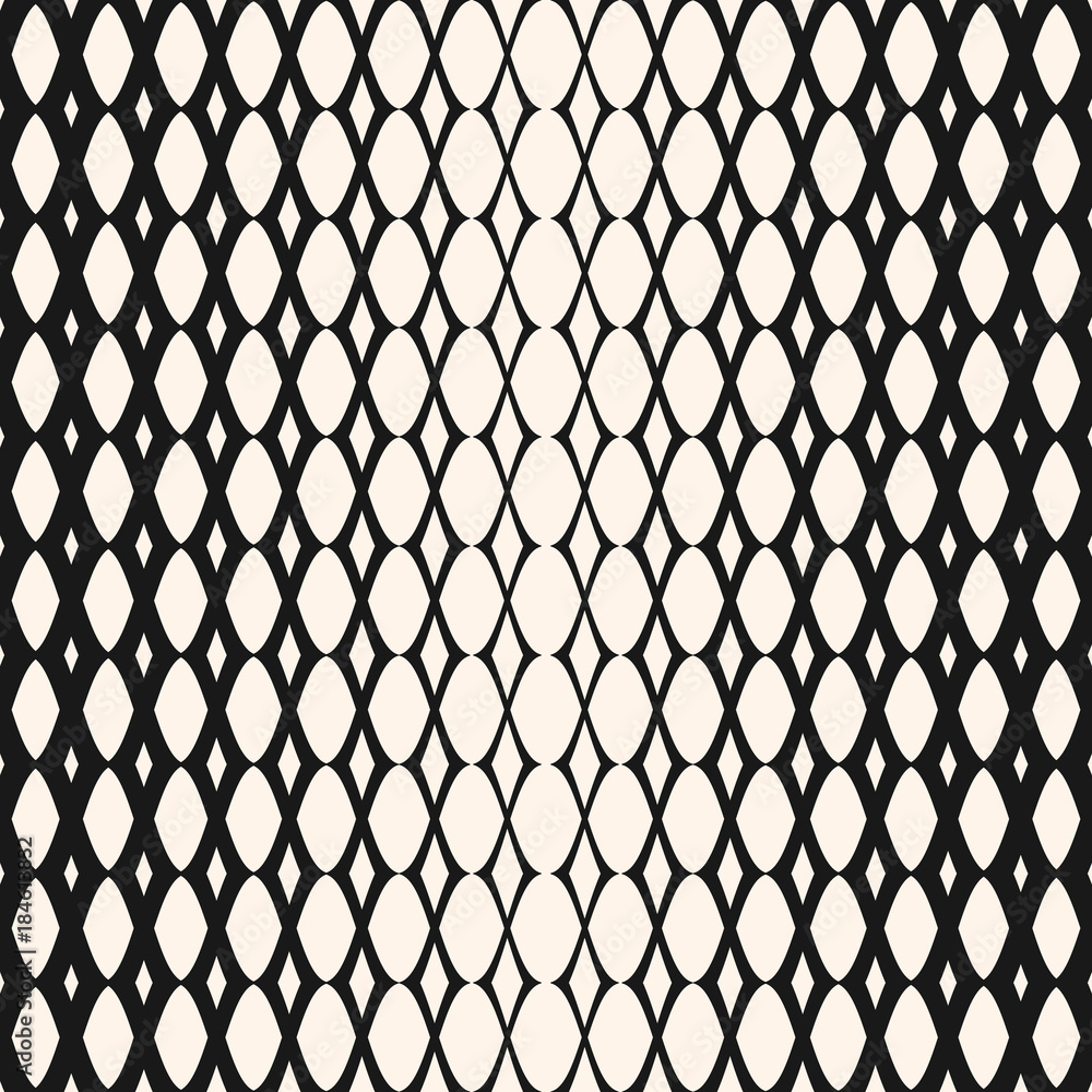 Fototapeta premium Halftone mesh seamless pattern. Modern vector monochrome geometric texture
