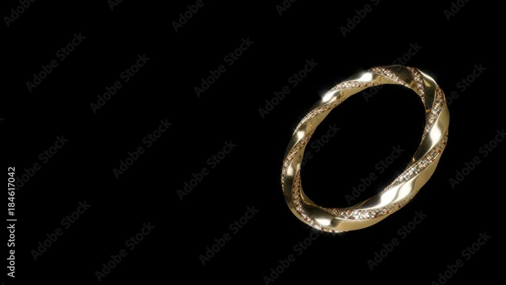 Gold ring on black able to loop Gold ring on black able to loop