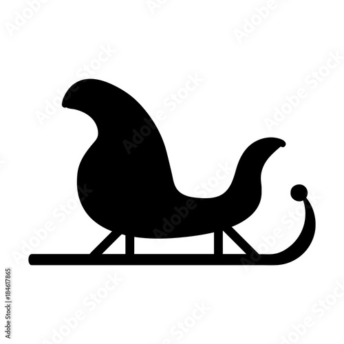 Santas Sledge Icon Graphic Symbol Design.  Santa sleigh  silhouette vector illustration isolated on white background.