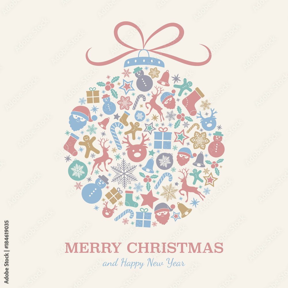 Christmas ball with wishes. Vector. Christmas ball with wishes. Vector.