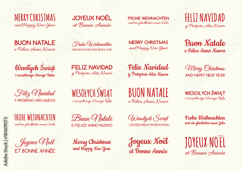 Collection of wishes in different languages. Vector.	