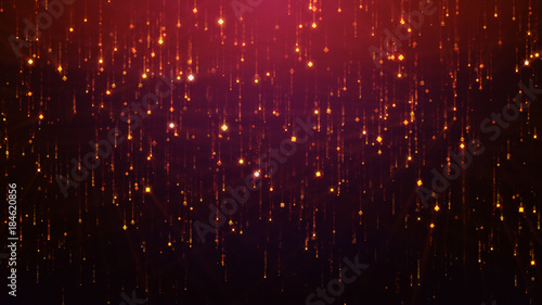 3d illustration abstract falling sparkle rain glamor background for led screens