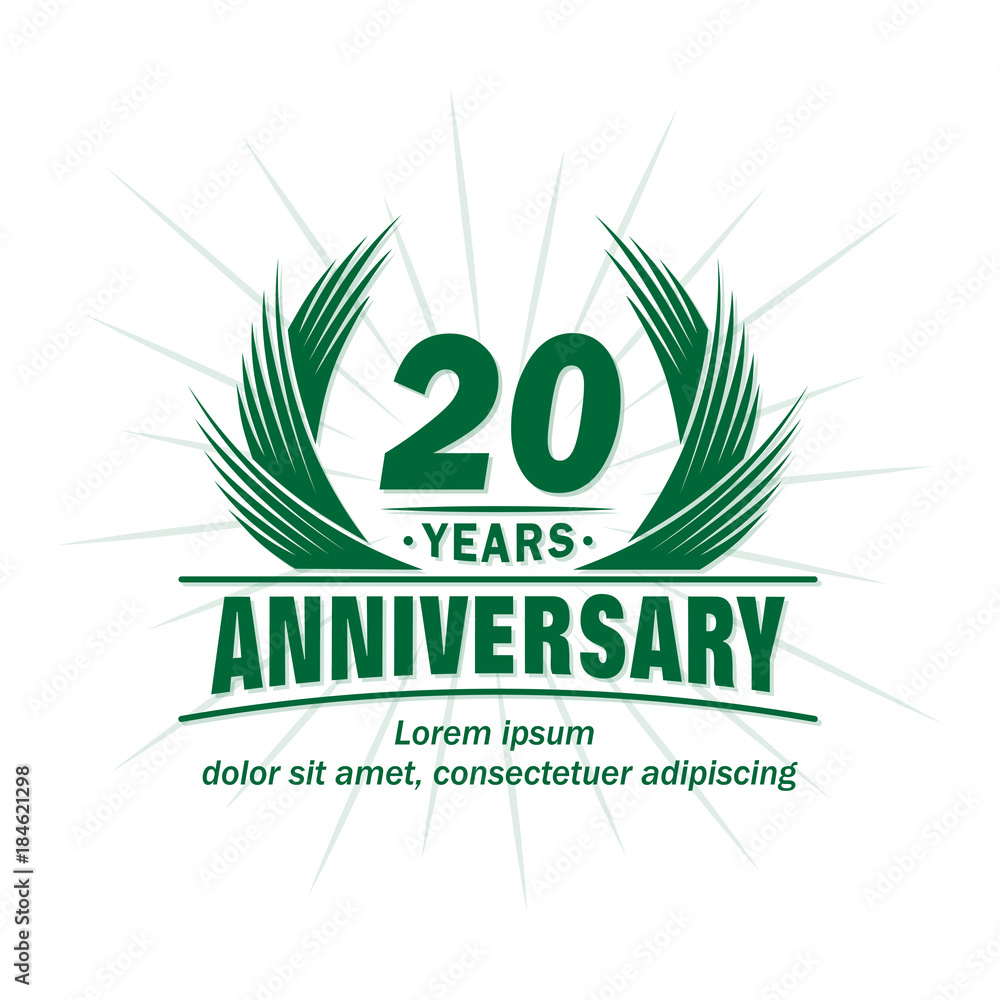 20 years design template. Anniversary vector and illustration template.
20 years design template. Anniversary vector and illustration template.
