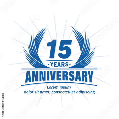 15 years design template. Anniversary vector and illustration template. 