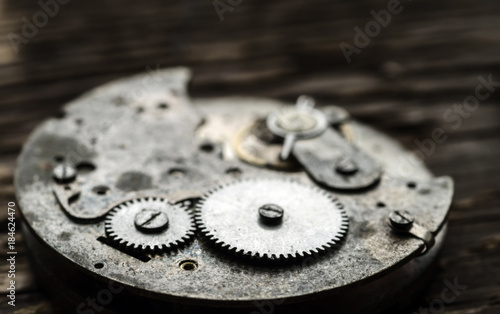 The texture of the gears. Selective focus.