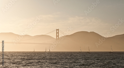 Hazy Golden Gate bridge