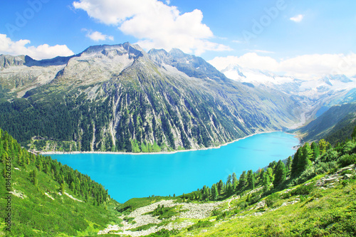 Schlegeisspeicher Dam lake in the Apls, Austria photo