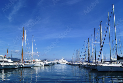 Numerous yachts in the Port of Saint Tropez