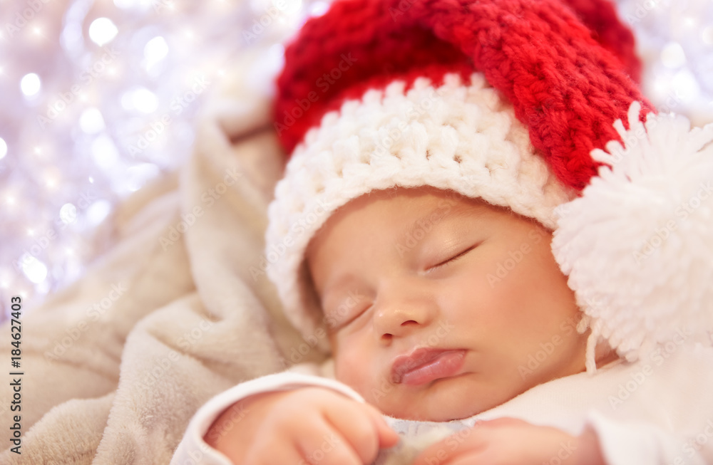 Little baby sleeping on Christmas Little baby sleeping on Christmas