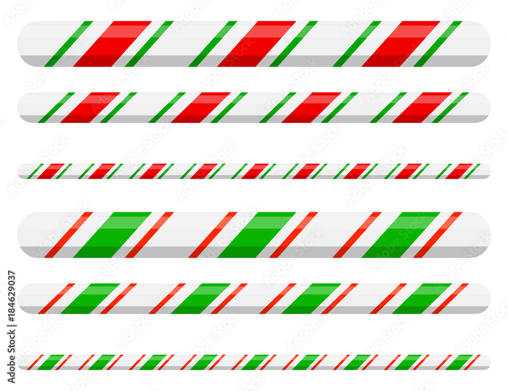Candy cane line border divider for christmas design isolated on white background Candy cane line border divider for christmas design isolated on white background