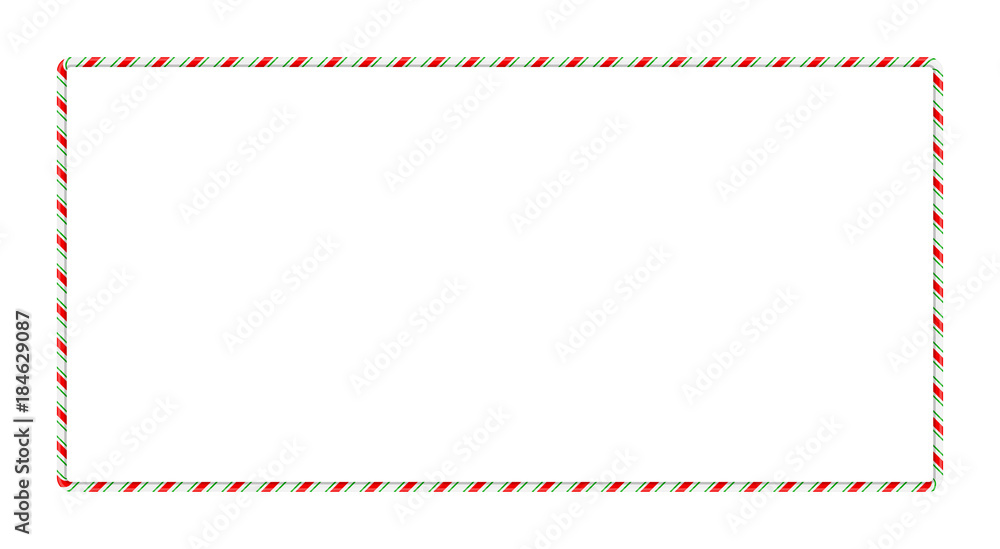 © wektorygrafika - Candy cane frame border for christmas design isolated on white background