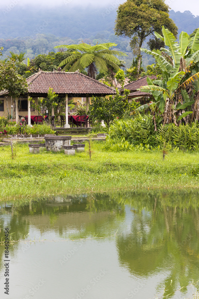 Neighborhood of the Ulun Danu Temple complex at Lake Bratan, Bedugul, Bali