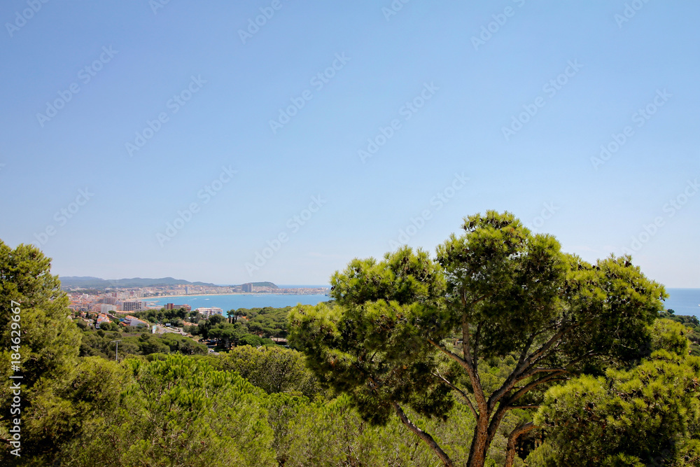 View over the Bay of Palamos, Costa Brava, Catalunya, Spain during a Sunny Summerday