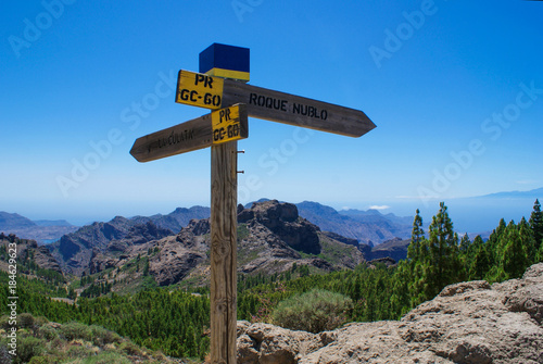 View from the Roque Nublo, Gran Canaria, with the island of Tenerife on the Horizon