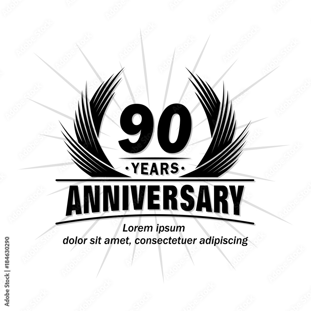 90 years design template. Anniversary vector and illustration template.
90 years design template. Anniversary vector and illustration template.