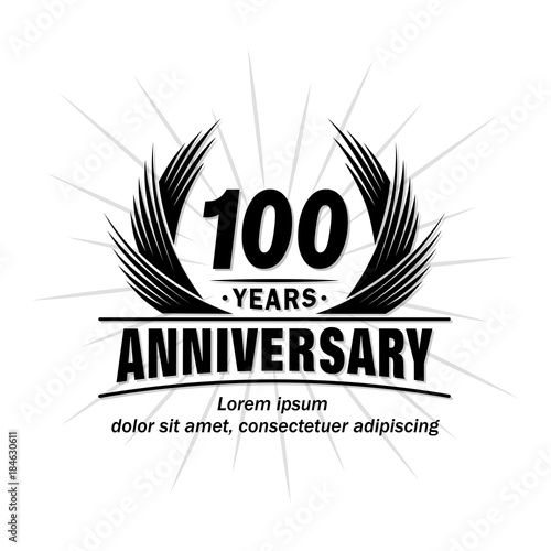 100 years design template. Anniversary vector and illustration template.

