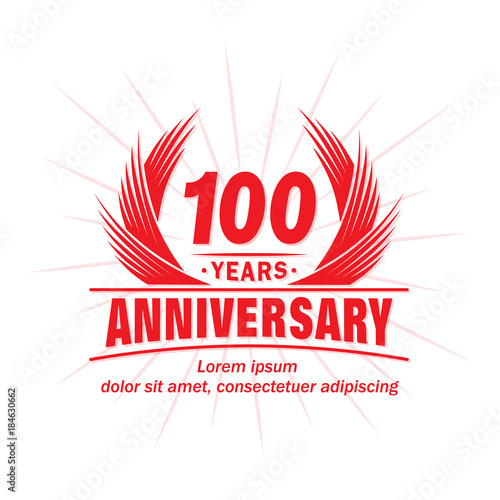 100 years design template. Anniversary vector and illustration template.
