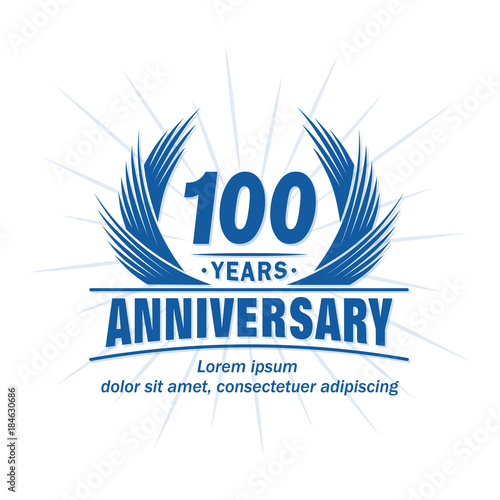 100 years design template. Anniversary vector and illustration template.

