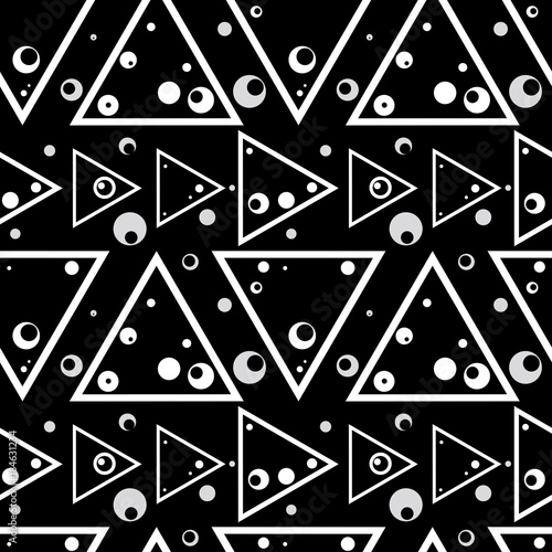 Abstract geometric seamless pattern  triangles and circles