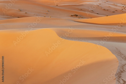 sand dune in desert at sunset