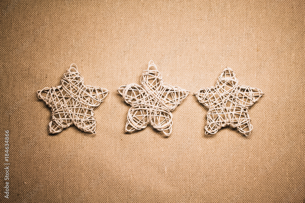 Stars. Decor, white metal stars. Christmas greeting card. Stars. Decor, white metal stars. Christmas greeting card.