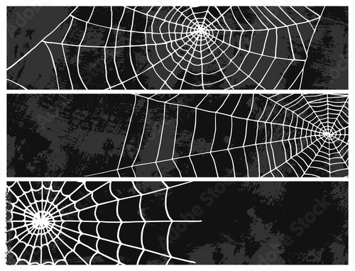 Spiders vector web silhouette spooky nature halloween element cobweb decoration fear spooky net. Web with spider isolated