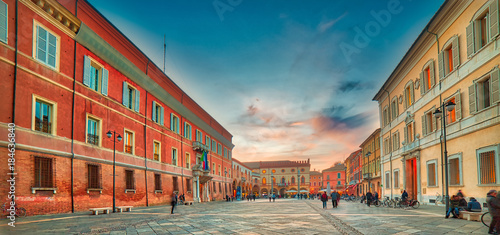sunset on main square of Ravenna photo