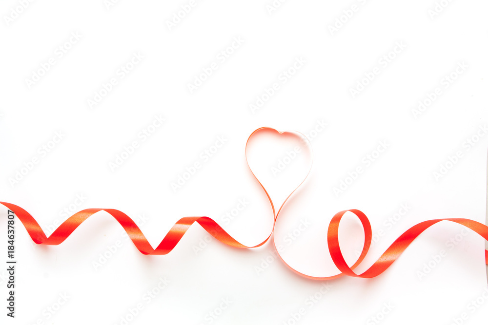 ribbons shaped as hearts isolated