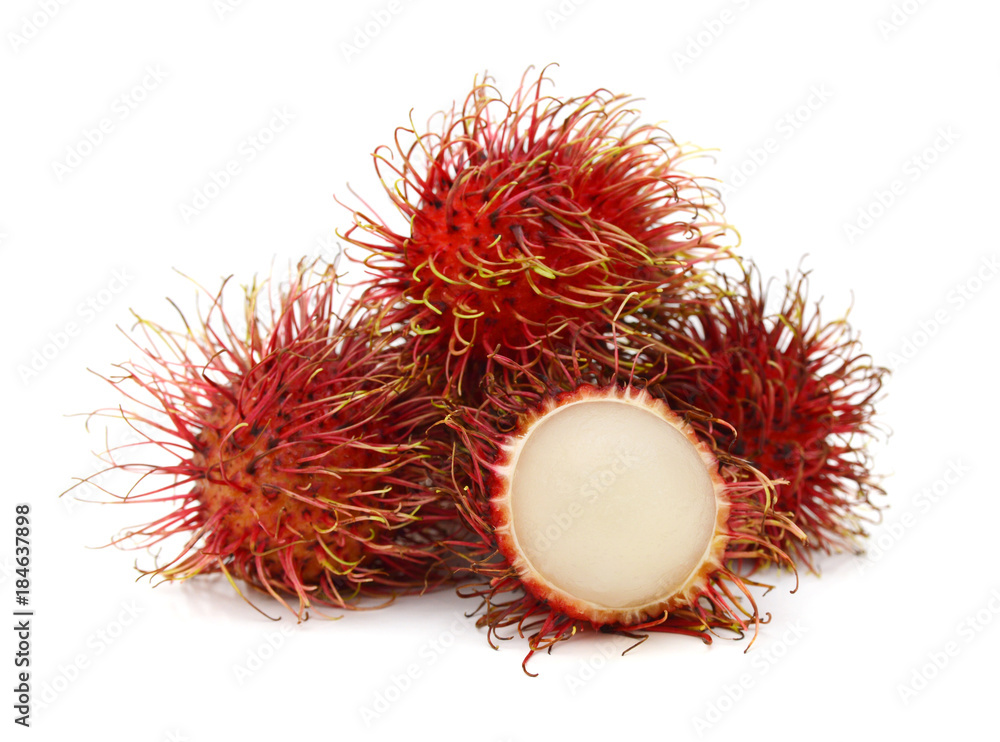 Rambutan is a fruit with sweet red shell Rambutan is a fruit with sweet red shell