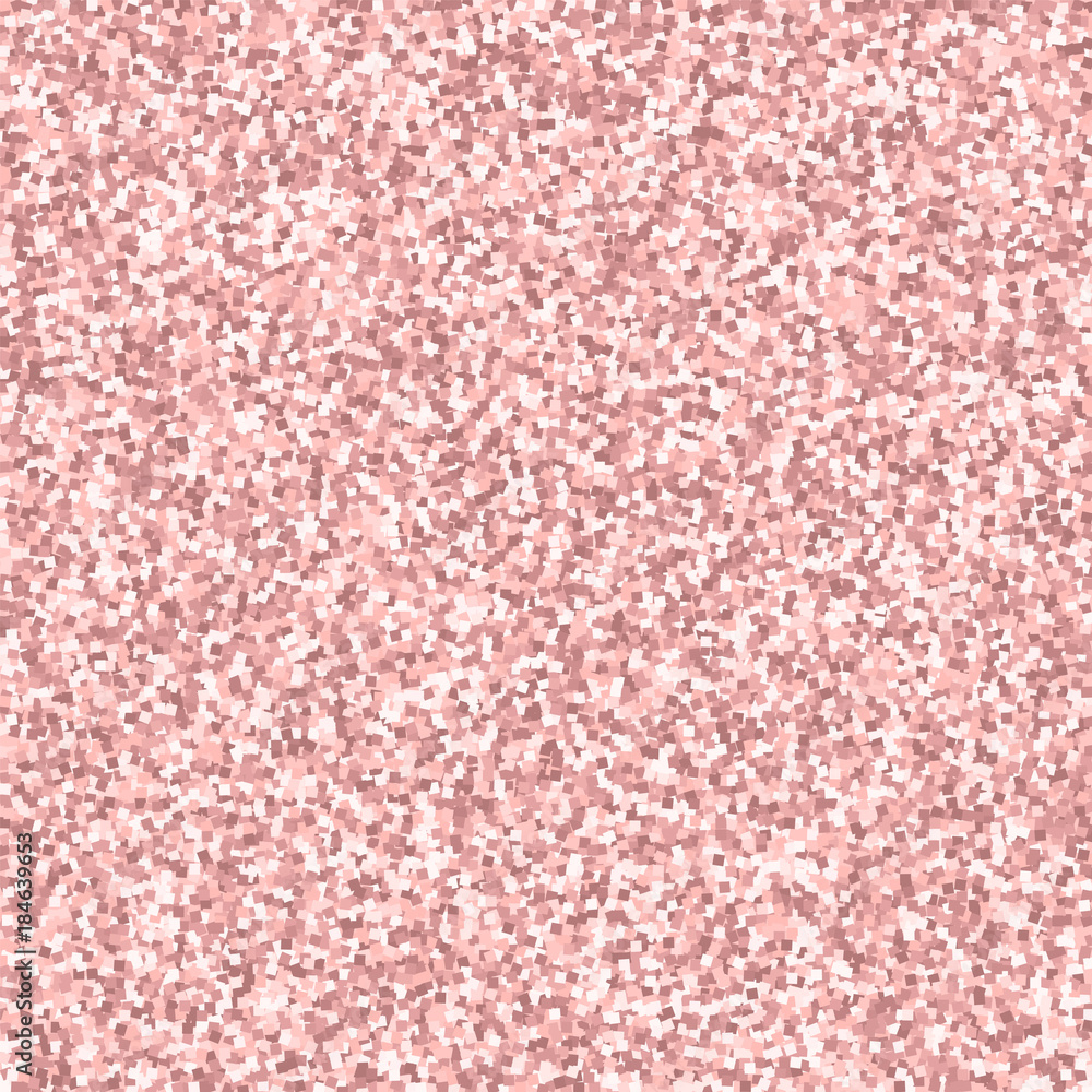 Pink gold glitter. Scattered pattern with pink gold glitter on pink