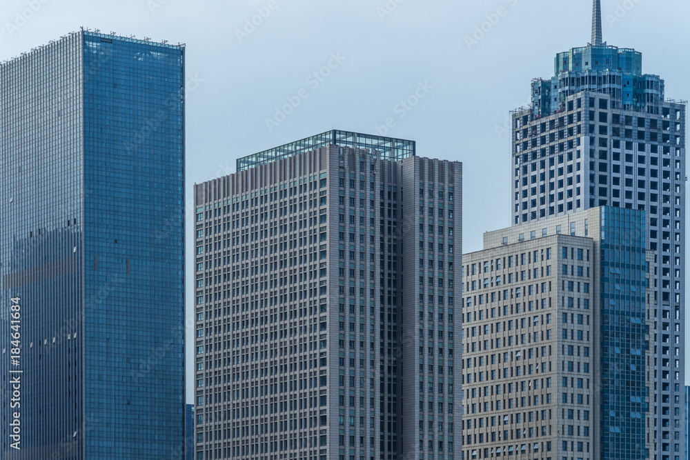 architectural complex against sky in downtown, china. architectural complex against sky in downtown, china.