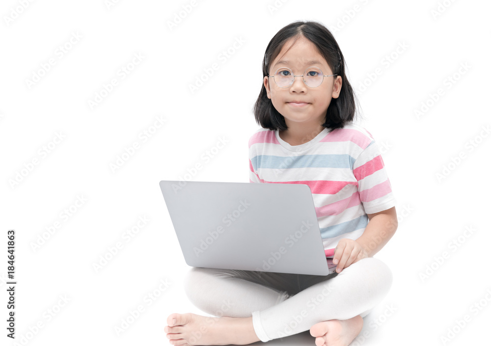 asian cute girl student using laptop to do homework asian cute girl student using laptop to do homework