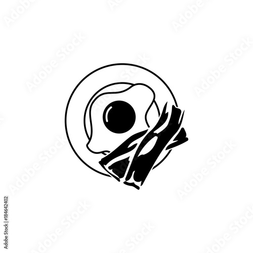 fried eggs and bacon icon. Breakfast Icon. Premium quality graphic design. Signs, symbols collection, simple icon for websites, web design, mobile app