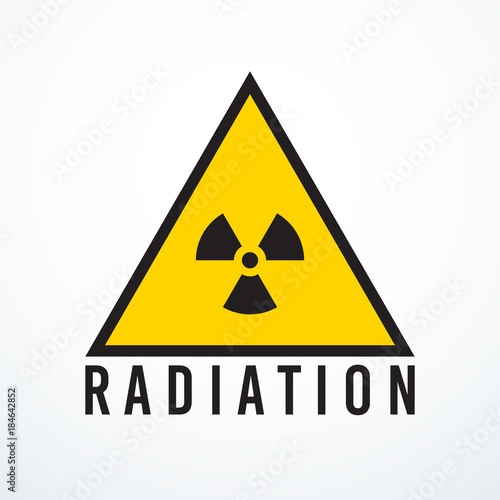 Vector triangle radiation sign isolated